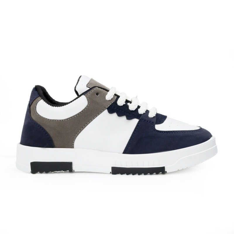 men’s casual streetwear sneakers – blue, grey & white